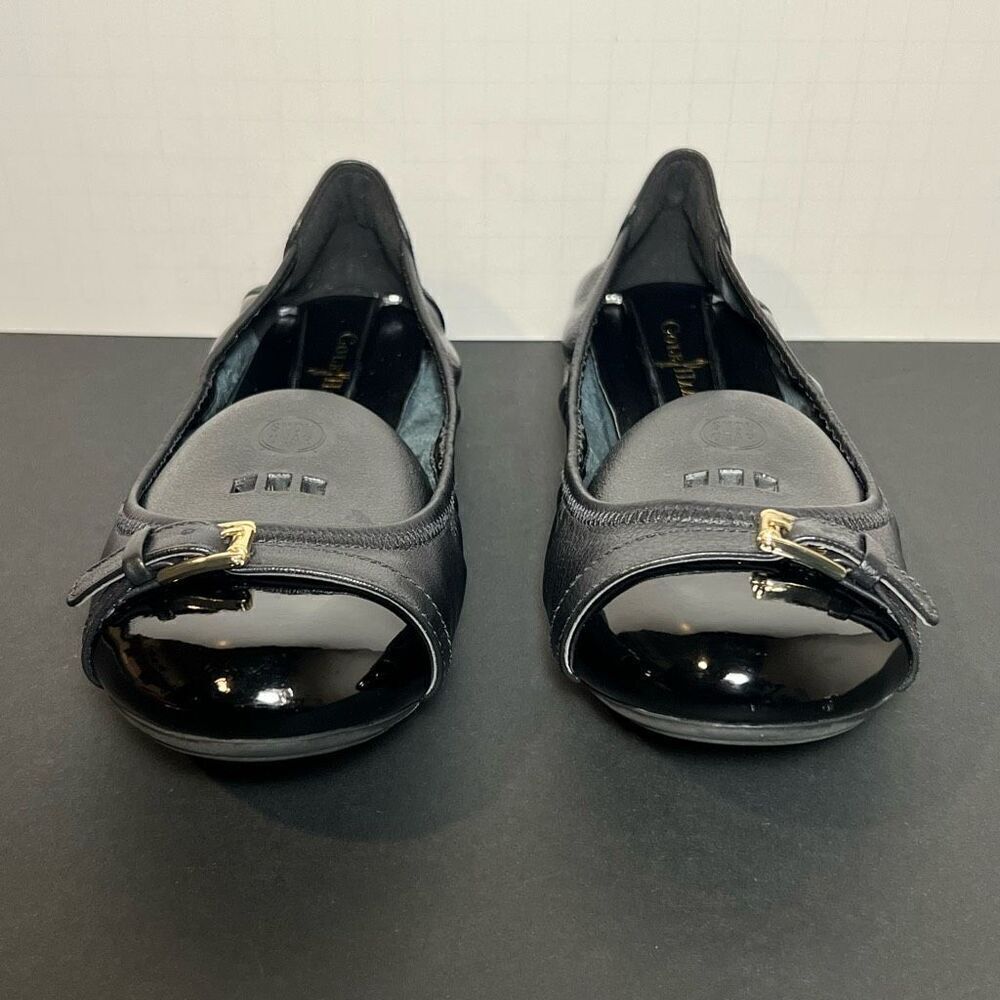 Womens COLE HAAN Classic Black Leather Slip On Flats / Size 7 Medium - Picture 2 of 8